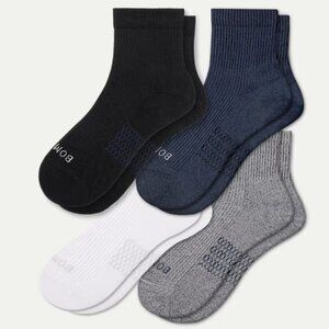 Bombas Men's Modern Rib Quarter Socks - Navy, Gray, White, Black NWT